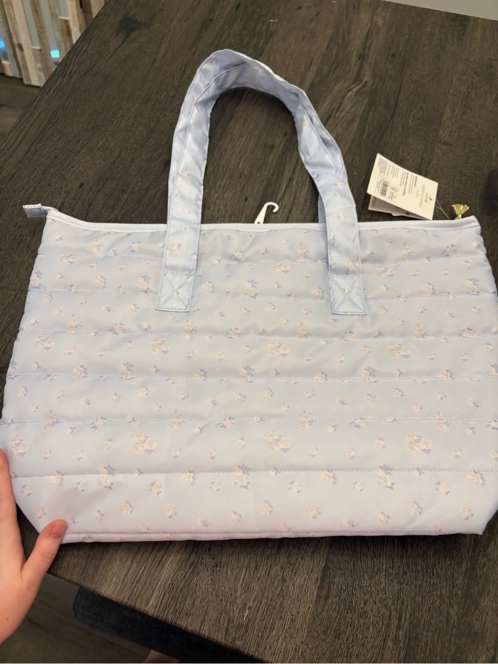 LoveShackFancy Light Lavender Quilted Floral Tote